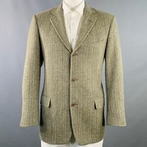 SOUTHWICK for O'CONNELL'S 42 Long Grey Blue Stripe Wool Notch Lapel Sport Coat
